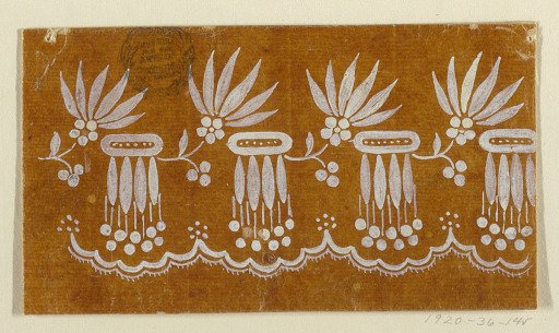 Design for an Embroidered or Woven Horizontal Border of the "Fabrique de St. Ruf"