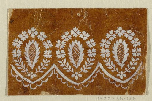 Design for an Embroidered or Woven Horizontal Border of the "Fabrique de St. Ruf"