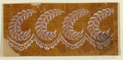 Design for an Embroidered or Woven Horizontal Border of the "Fabrique de St. Ruf"