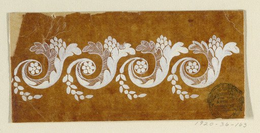 Design for an Embroidered or Woven Horizontal Border of the "Fabrique de St. Ruf"