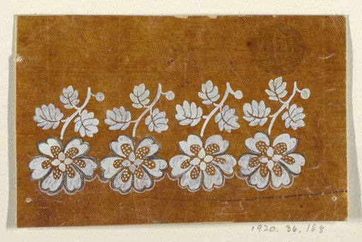 Design for an Embroidered or Woven Horizontal Border of the "Fabrique de St. Ruf"