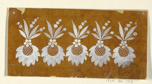 Design for an Embroidered or Woven Horizontal Border of the "Fabrique de St. Ruf"
