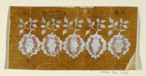 Design for an Embroidered or Woven Horizontal Border of the "Fabrique de St. Ruf"