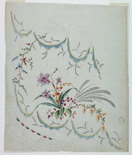 Design for the Embroidery of the Lower Front Part of an Overskirt of the "Fabrique de St. Ruf"