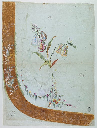 Design no. 866 for the Embroidery of the Lower Front Part of an Overskirt of the "Fabrique de St. Ruf"