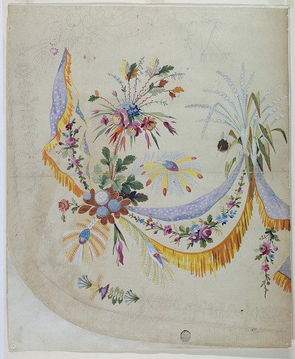Design for Embroidery of a Lower Front Part of an Overskirt of the "Fabrique de St. Ruf"