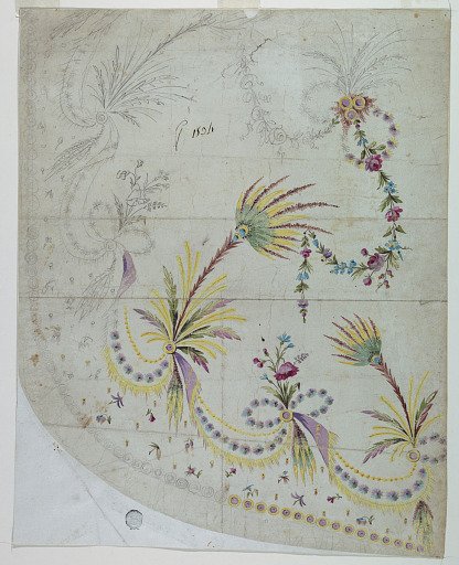 Design for the Embroidery of the Lower Front Part of an Overskirt of the "Fabrique de St. Ruf"