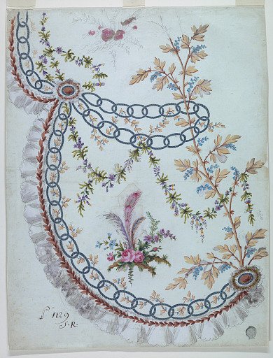 Design for the Embroidery of the Lower Front Part of an Overskirt of the "Fabrique de St. Ruf"