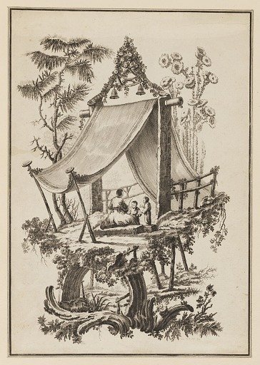 Three Figures Underneath Tent
