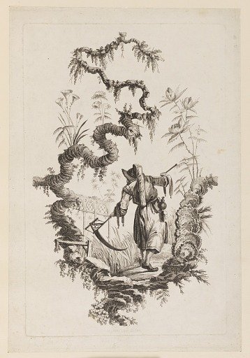 Figure with Scythe Under Bough