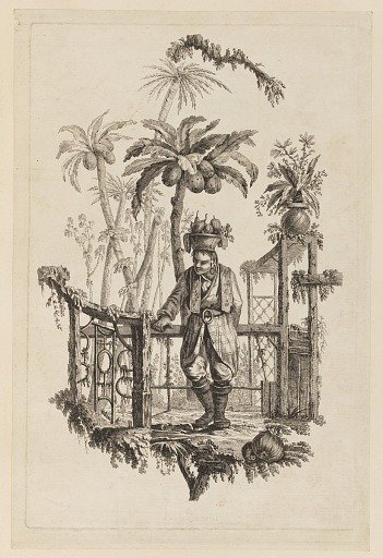 Figure With Basket of Fruit on Head
