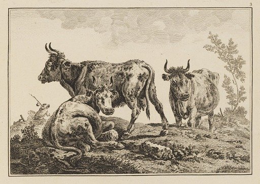 Plate 3, from "Cahier de Six Feuilles de Boeufs et Vaches"