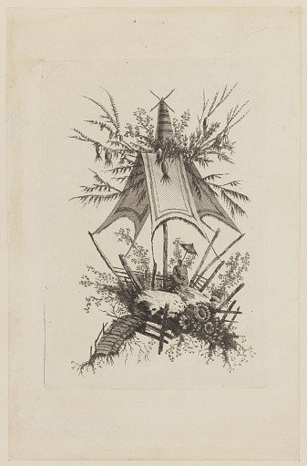 Figure Under Tent, from "Recueil des Tentes Chinoises"