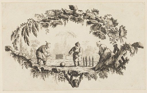 Three Figures Playing with a Ball, from "Recueil de Plusieurs Jeux d'Enfants Chinois"