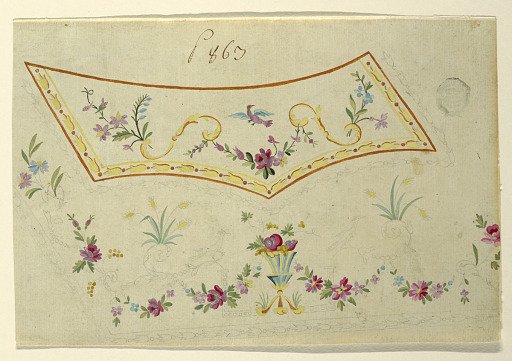 Unfinished Design for the Embroidery of a Man's Waistcoat of Pattern No. 863 of the "Fabrique de St. Ruf"