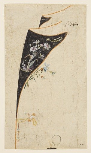 Design for Embroidered Coat (upper section), Gilet lapel, pattern 1464 of the Fabrique de St. Ruf