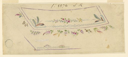 Design for the Embroidered Decoration of a Man's Waistcoatr, Design 1876 of the "Fabrique de St. Ruf"