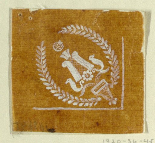 Design for an Embroidered or Woven Corner Motif of the "Fabrique de St. Ruf"