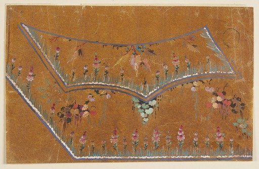 Design for the Embroidery of the Left Bottom Corner of a Man's Waistcoat of the "Fabrique de St. Ruf"