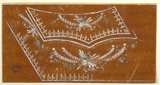 Design for the Embroidery of the Left Bottom Corner of a Man's Waistcoat of the "Fabrique de St. Ruf"