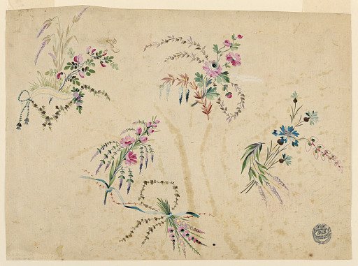 Design for Embroidered Floral Motifs of the "Fabrique de St. Ruf"