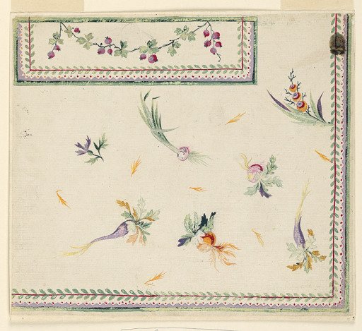 Design for the Embroidery of the Right Bottom Corner of a Man's Waistcoat of the "Fabrique de St. Ruf"