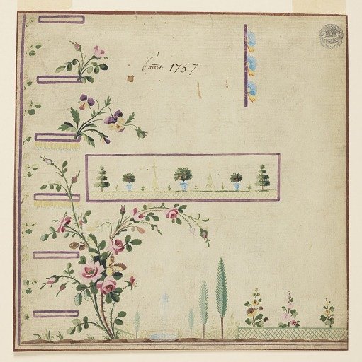 Design for Gile, pattern 1757 of the Fabrique de St. Ruf