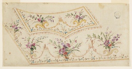 Design for the Embroidery of a Man's Waistcoat, Probably no. 951, of the "Fabrique de St. Ruf"