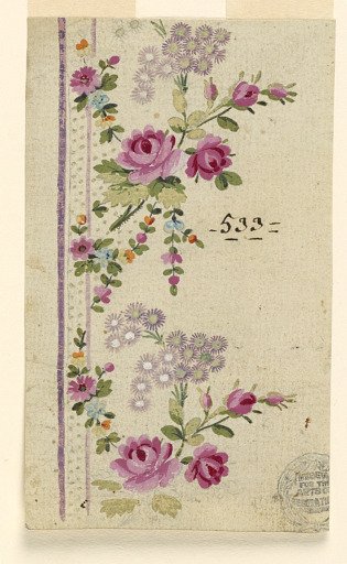 Design no. 533 for an Embroidered Vertical Border of the "Fabrique de St. Ruf"