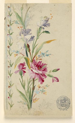 Design for an Embroidered Vertical Border of the "Fabrique de St. Ruf"