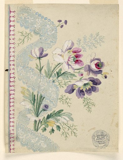 Design for an Embroidered Vertical Border of the "Fabrique de St. Ruf"