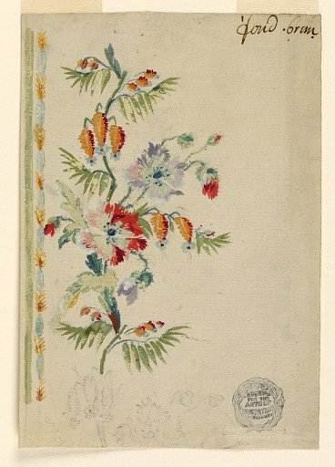 Design for an Embroidered Vertical Border of the "Fabrique de St. Ruf"