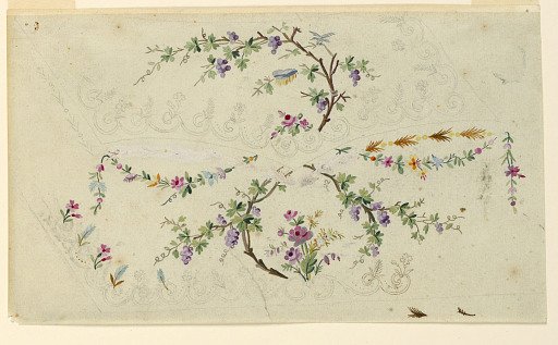 Design for the Embroidery of a Man's Waistcoat of the "Fabrique de St. Ruf", Unfinished