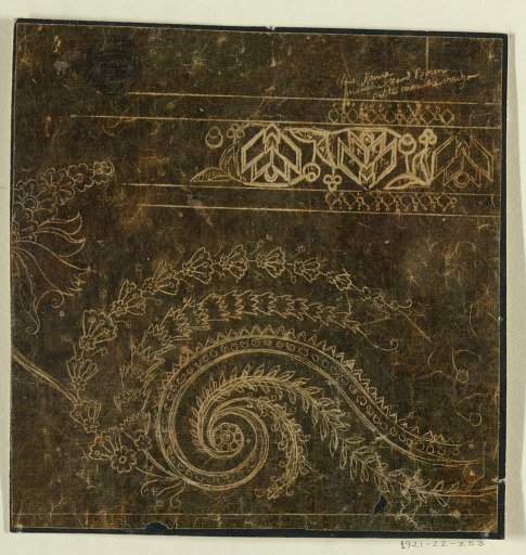 Design for an Embroidered Border Motif, Unfinished