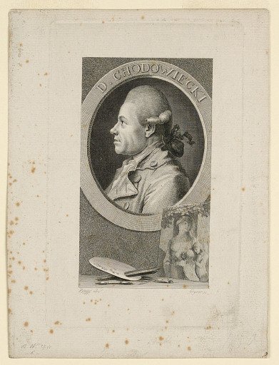 Portrait of Daniele Chodoiecki, Frontispiece for "Neue Bibliotheh der scönen Wissenschaften," Leipzig, Germany, 1780