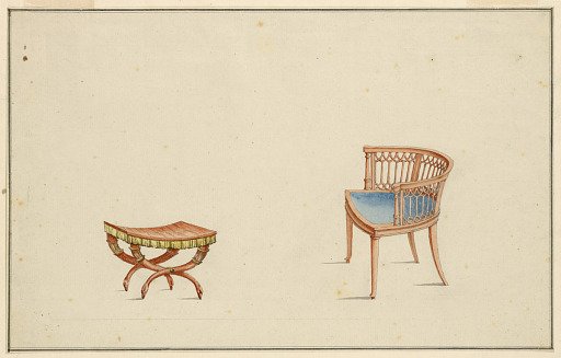 Design for Armchair and Stool