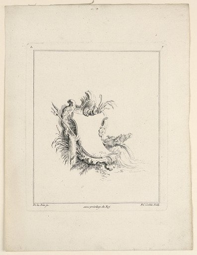 Escutcheon, from "Recueil Nouveau de Differens Cartouche"