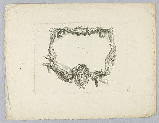 Escutcheon, Plate 6 of Cahier de Cartouches, Set C