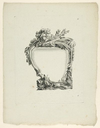 Escutcheon, Plate 7 of Cahier de Cartouches, Set D