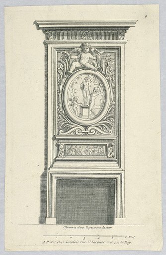 Cheminée Dans L'epaisseur du Mur, Plate 4 from "Livre Nouveau de Cheminées"