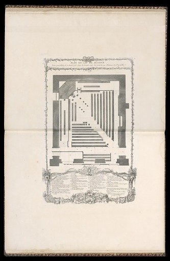 Plan du Lit de Justice, Tenu par le Roy le Aoust 1756. dans la Grande Sale des Gardes au Château de Versailles.