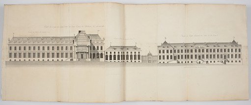 Profil du corps de Logis entre les deux Cours du Château de Lunéville.