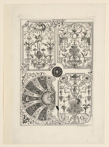 Designs for Tobacco and Powder Boxes, Watches, Seals, and other Goldsmith Ornaments, from the set "Neues sehr dienliches Goldschmids Büchlein"