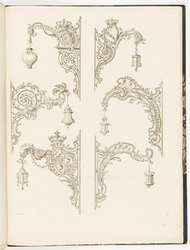 Six Designs for Decorative Ironwork Lanterns and Brackets