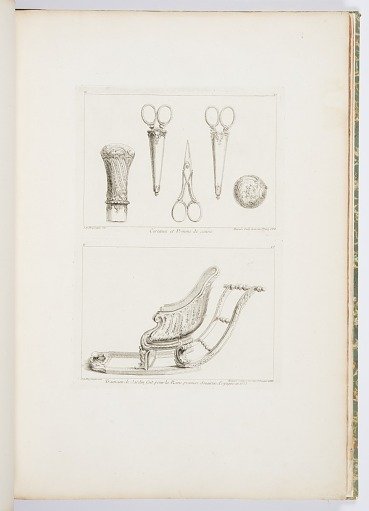 Ciseaux et Pomme de canne [Design for Scissors and Cane Handle, 3rd Plate], pl. 44 in Oeuvre de Juste-Aurele Meissonnier