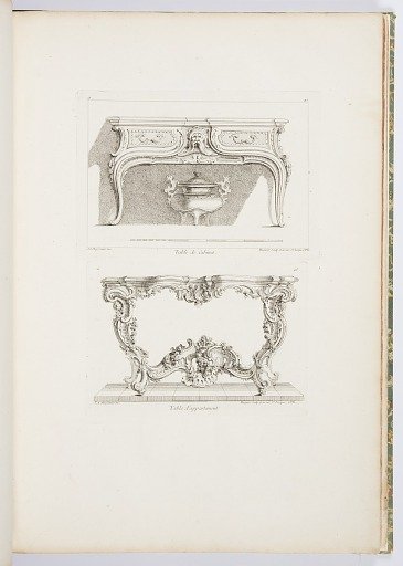 Table de Cabinet., 6th Plate [Study for a Table], pl. 47 in Oeuvre de Juste-Aurele Meissonnier