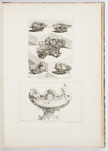 Differents Desseins de Sallieres [Various Designs for Salt Dishes], pl. 63 in Oeuvre de Juste-Aurele Meissonnier