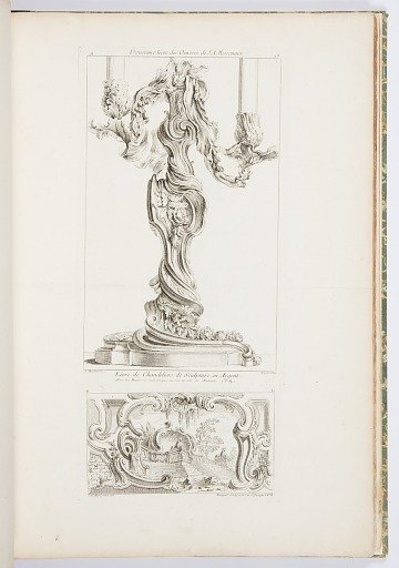 Dousieme livre des oeuvres de J.A. Meissonnier/Livre de Chandeliers de Sculpture en Argent.