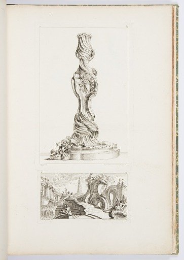 Design for a Candlestick, plate 75, from Cinquième Livre d'Ornemens, from Oeuvres de Juste-Aurèle Meissonnier (Works by Juste-Aurèle Meissonnier)