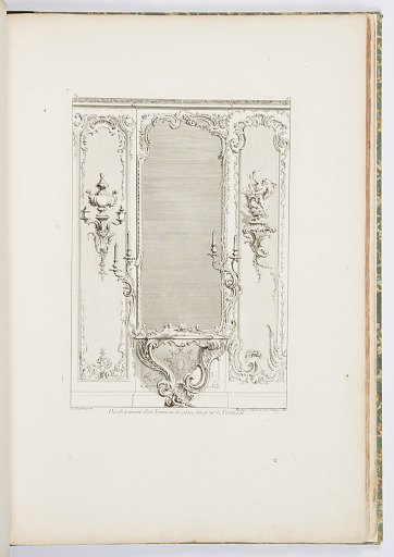 Plate 3, Developement d'un Trumeau de glace fait pour le Portugal (Design for a Pier Glass with Varation for Portugal), Oeuvre de Juste-Aurèle Meissonnier (Works of Juste-Aurèle Meissonnier)